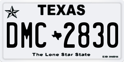 TX license plate DMC2830
