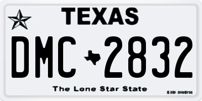 TX license plate DMC2832