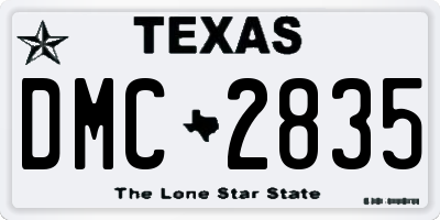 TX license plate DMC2835