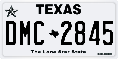 TX license plate DMC2845