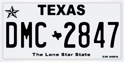 TX license plate DMC2847