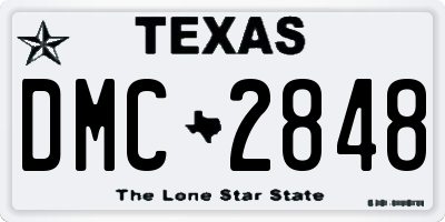 TX license plate DMC2848