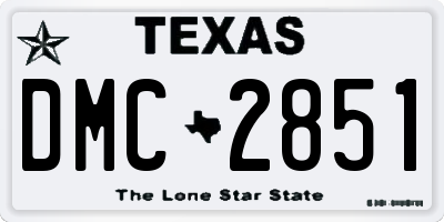 TX license plate DMC2851