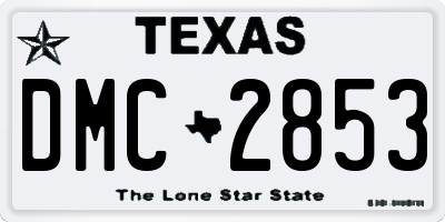 TX license plate DMC2853