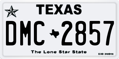 TX license plate DMC2857