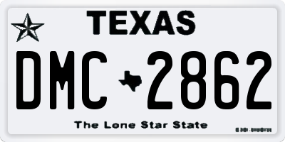 TX license plate DMC2862