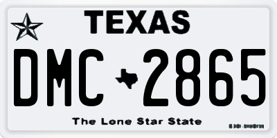 TX license plate DMC2865