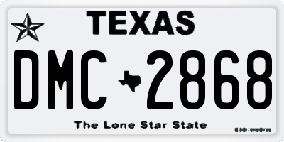 TX license plate DMC2868