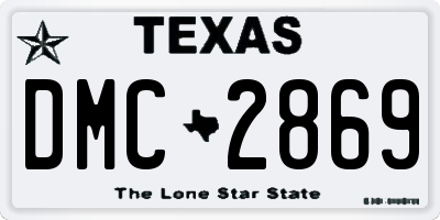TX license plate DMC2869