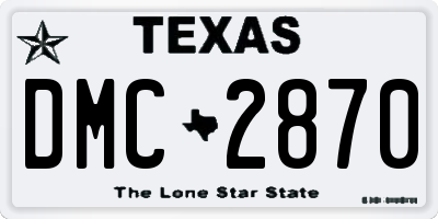 TX license plate DMC2870