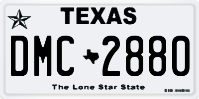 TX license plate DMC2880
