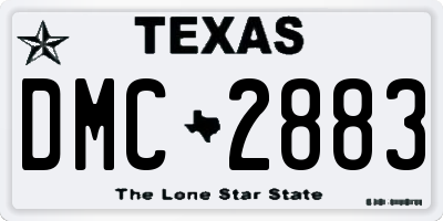TX license plate DMC2883