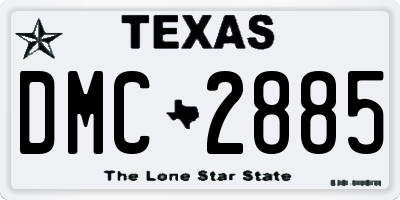 TX license plate DMC2885