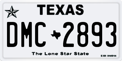 TX license plate DMC2893