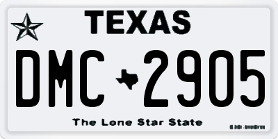TX license plate DMC2905