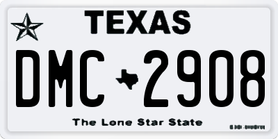 TX license plate DMC2908