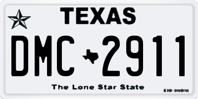 TX license plate DMC2911