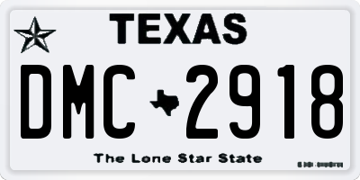TX license plate DMC2918