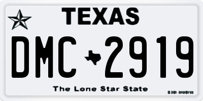 TX license plate DMC2919