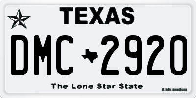 TX license plate DMC2920