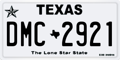 TX license plate DMC2921