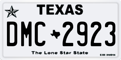 TX license plate DMC2923