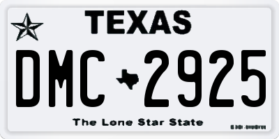 TX license plate DMC2925