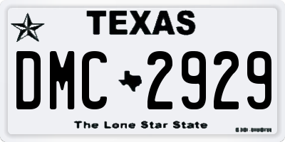 TX license plate DMC2929