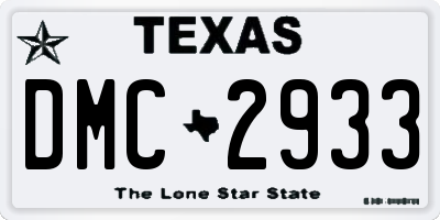 TX license plate DMC2933
