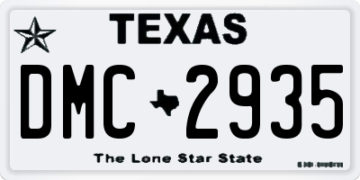 TX license plate DMC2935