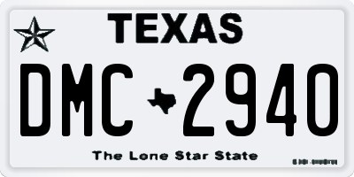 TX license plate DMC2940