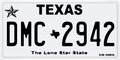 TX license plate DMC2942