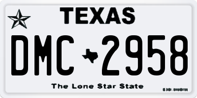 TX license plate DMC2958