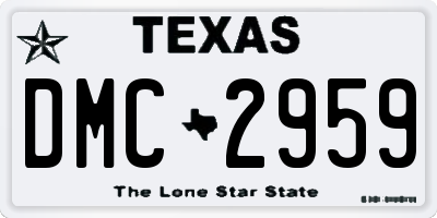 TX license plate DMC2959