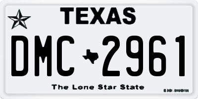 TX license plate DMC2961