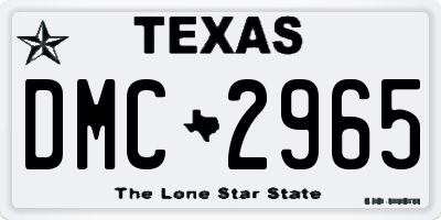 TX license plate DMC2965