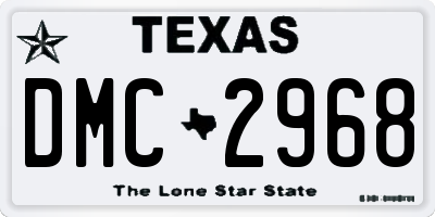 TX license plate DMC2968