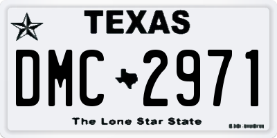 TX license plate DMC2971