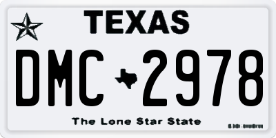 TX license plate DMC2978