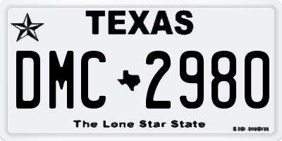 TX license plate DMC2980