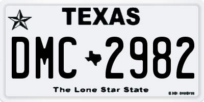 TX license plate DMC2982