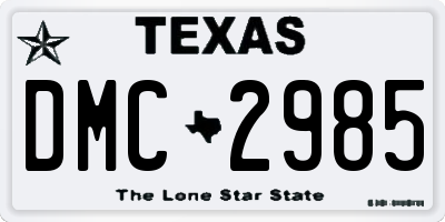 TX license plate DMC2985