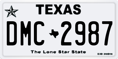 TX license plate DMC2987