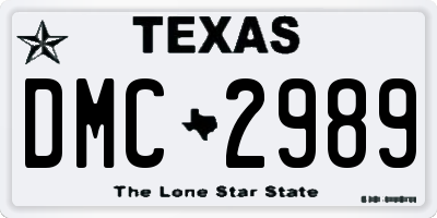 TX license plate DMC2989