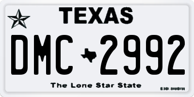 TX license plate DMC2992