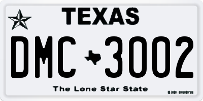 TX license plate DMC3002