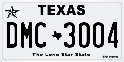 TX license plate DMC3004