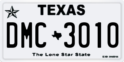 TX license plate DMC3010