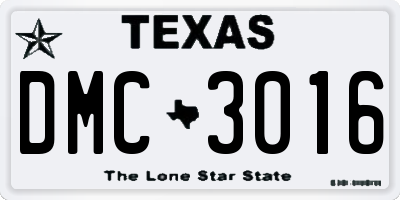 TX license plate DMC3016