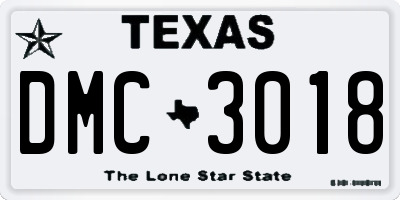 TX license plate DMC3018